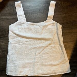 J Crew Linen Blend Squareneck Tank Top